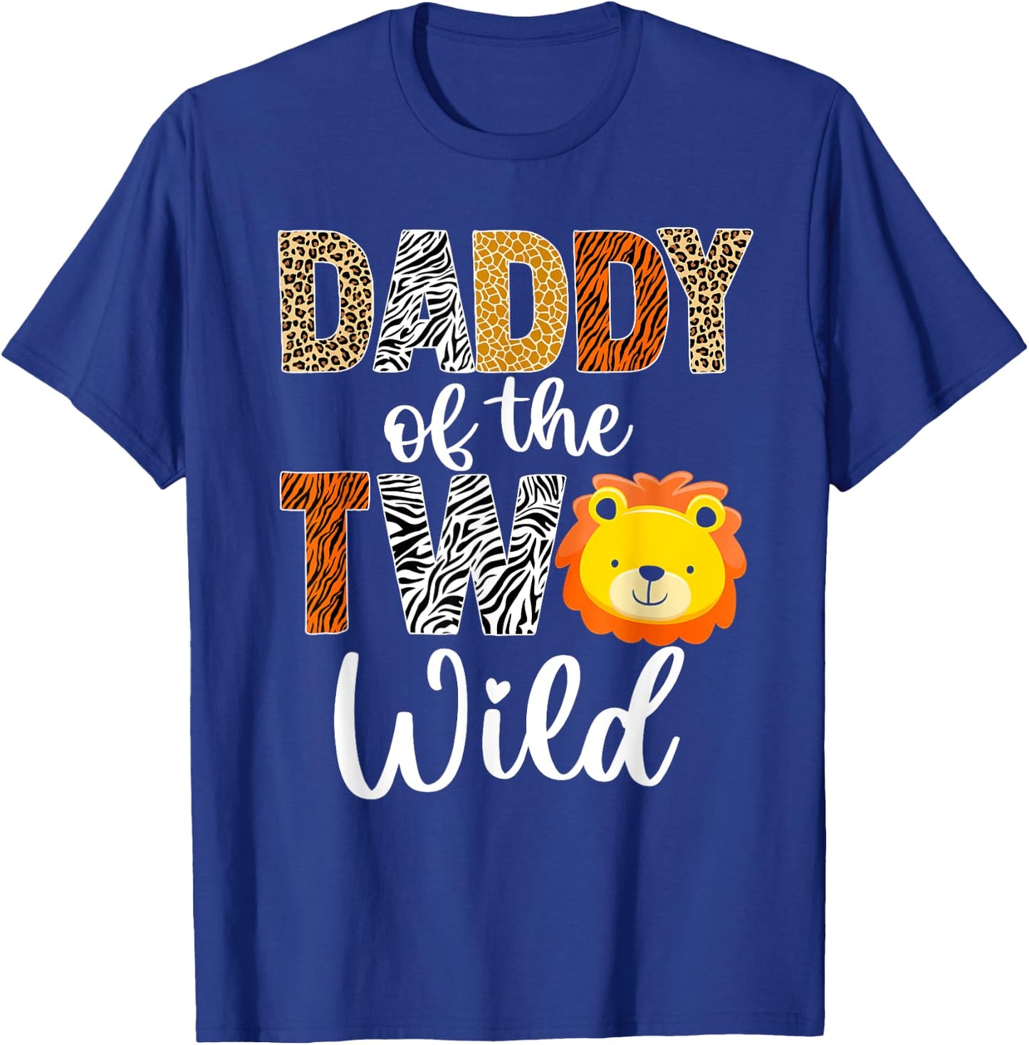 Daddy of the Two Wild Dad Baby Lion 2nd Birthday Boy Girl T-Shirt - T-Shirt | Royal