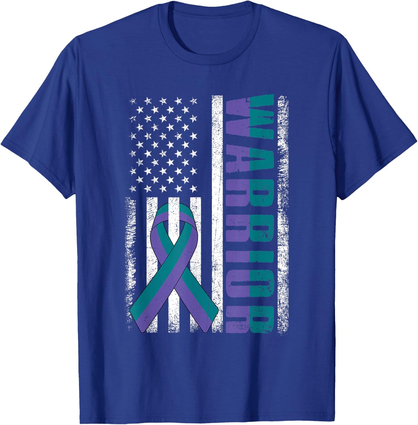 Anal Cancer Awareness Day Warrior American Flag Men T-Shirt - T-Shirt | Royal