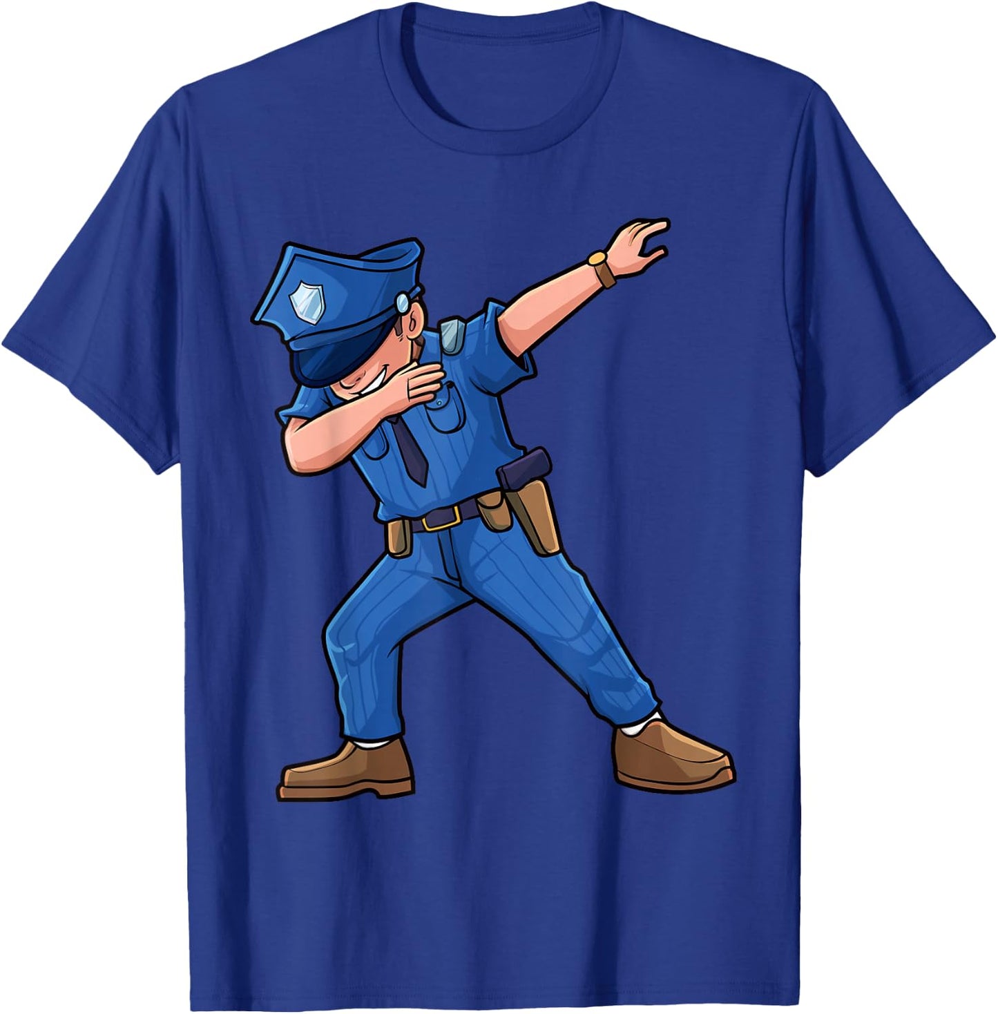 Cool Dabbing Law Enforcer Gift Shop Dabbing Policeman Police Officer Cop Costume Dance Kids Boys T-Shirt - T-Shirt | Royal