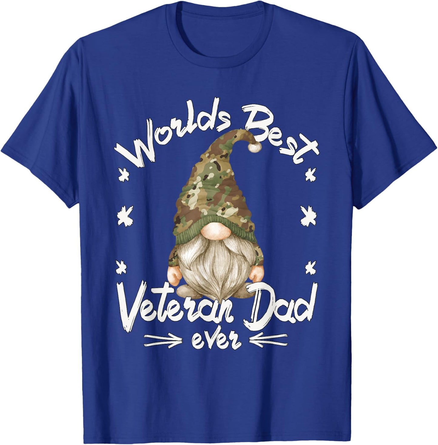 Proud Army Veteran Grandpa Gnome For Funny Veteran Dad T-Shirt - T-Shirt | Royal