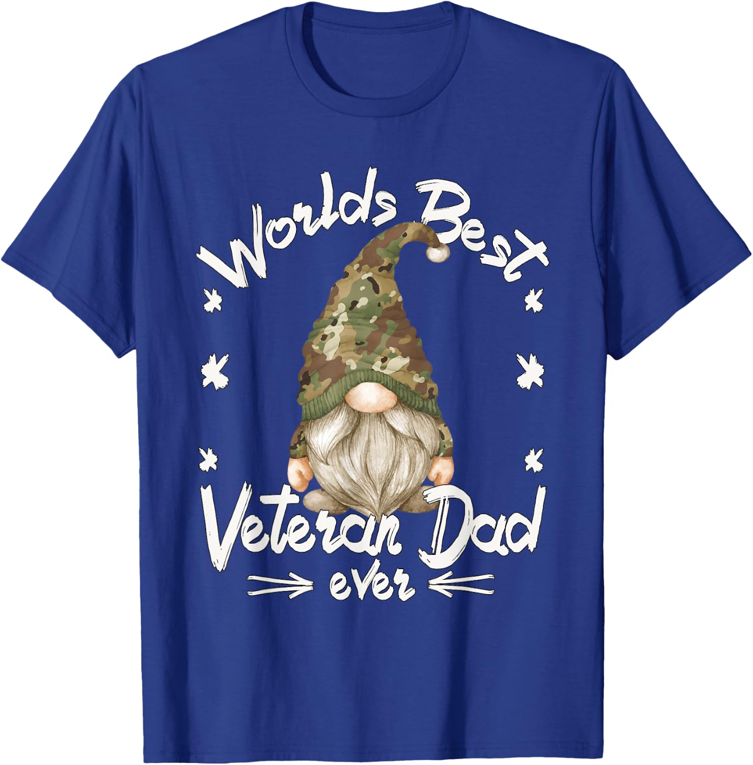 Proud Army Veteran Grandpa Gnome For Funny Veteran Dad T-Shirt - T-Shirt | Royal