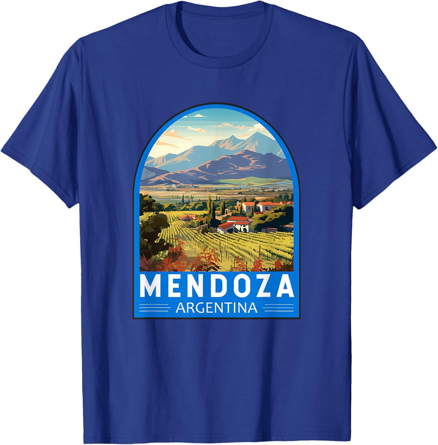 Mendoza Argentina Retro Emblem Vintage T-Shirt - T-Shirt | Royal