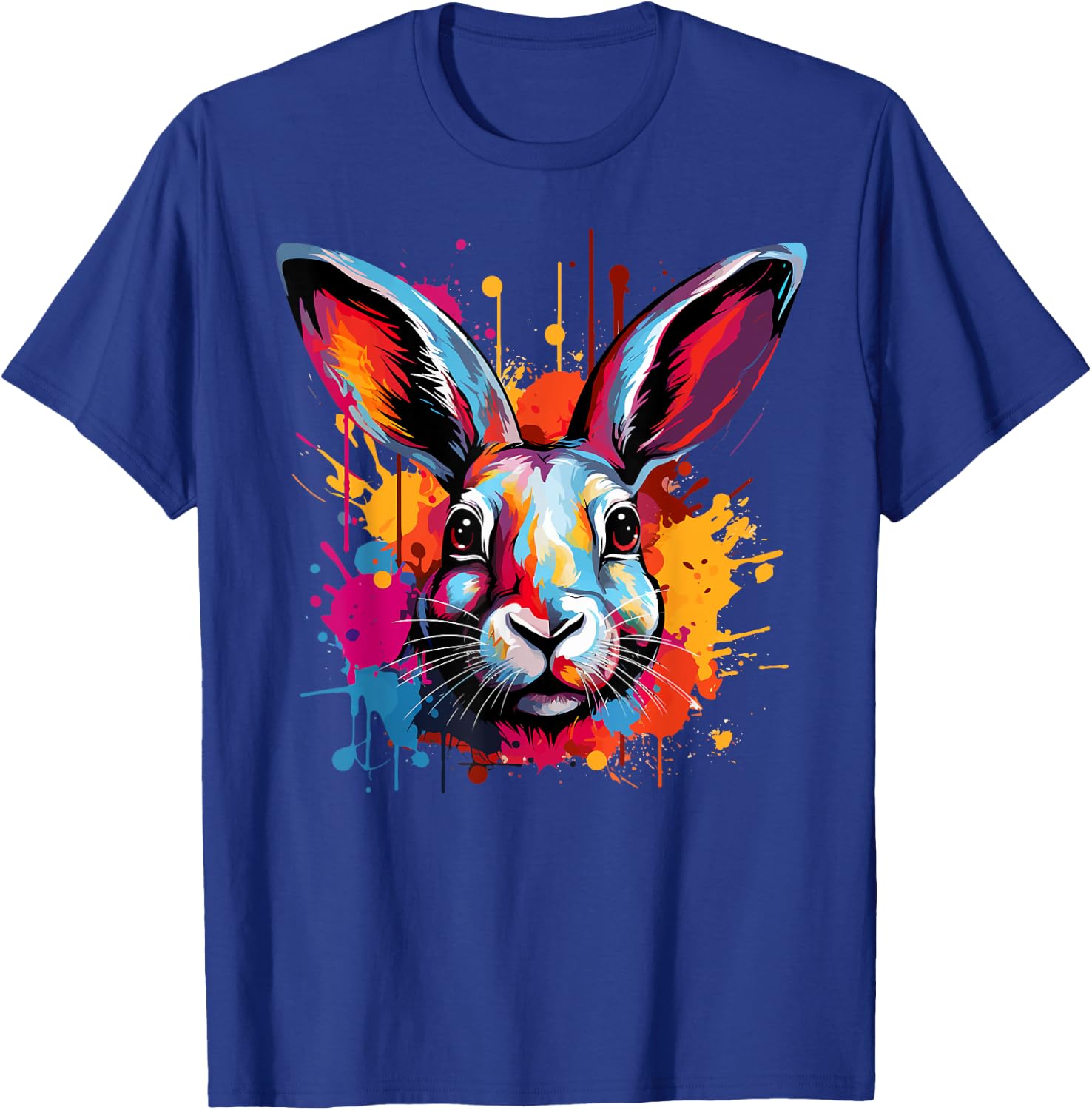 Colorful Cute Flemish Giant Rabbit Lover Splash Art T-Shirt - T-Shirt | Royal