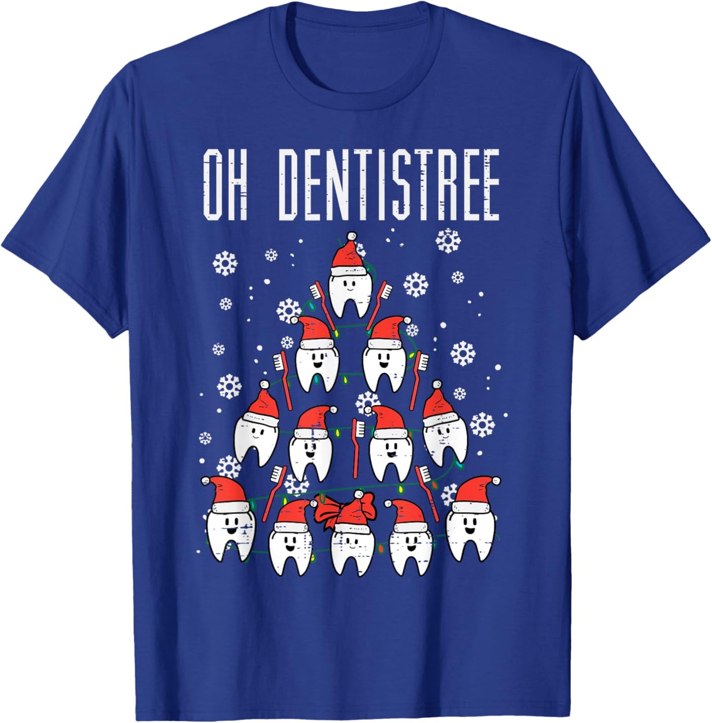 Oh Dentistree Christmas Tree Teeth Dentistry Dental Dentist T-Shirt - T-Shirt | Royal