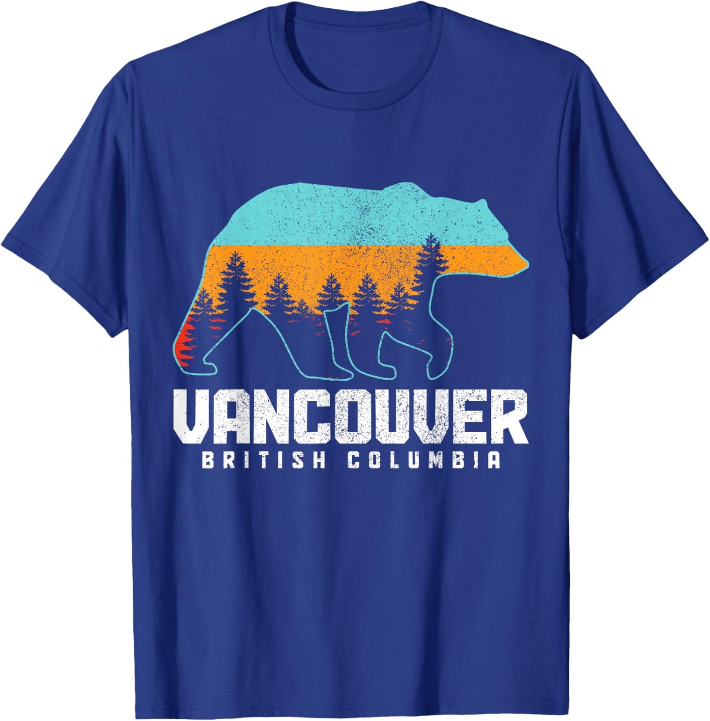 Vancouver BC British Columbia Canada Bear Pride Vintage T-Shirt - T-Shirt | Royal