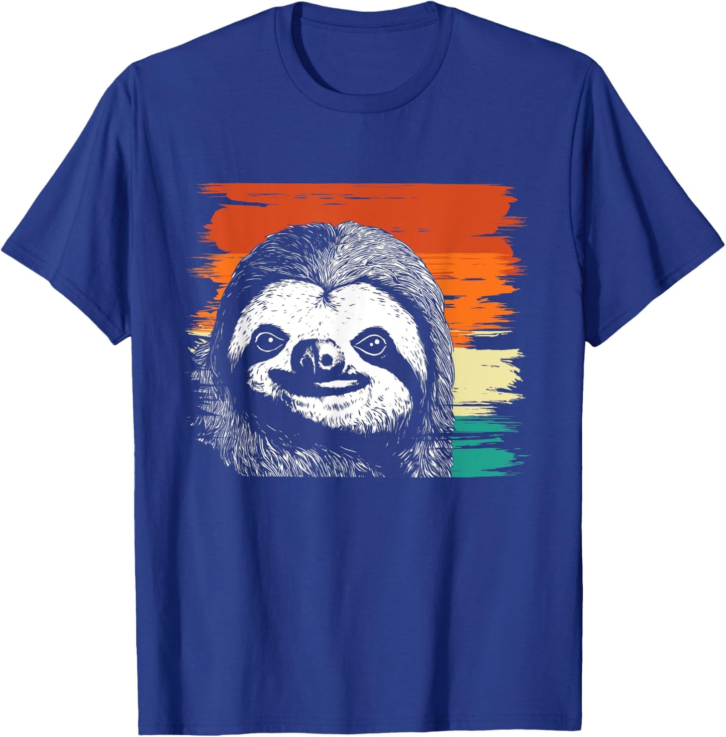 Retro Vintage Sloth Portrait - Animal Nature Lover Zookeeper T-Shirt - T-Shirt | Royal