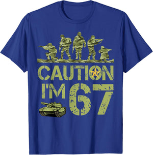67th Birthday Military I'm 67 Year Old Camo 67 Birthday T-Shirt - T-Shirt | Royal