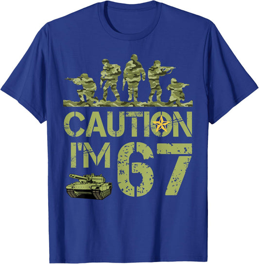 67th Birthday Military I'm 67 Year Old Camo 67 Birthday T-Shirt - T-Shirt | Royal