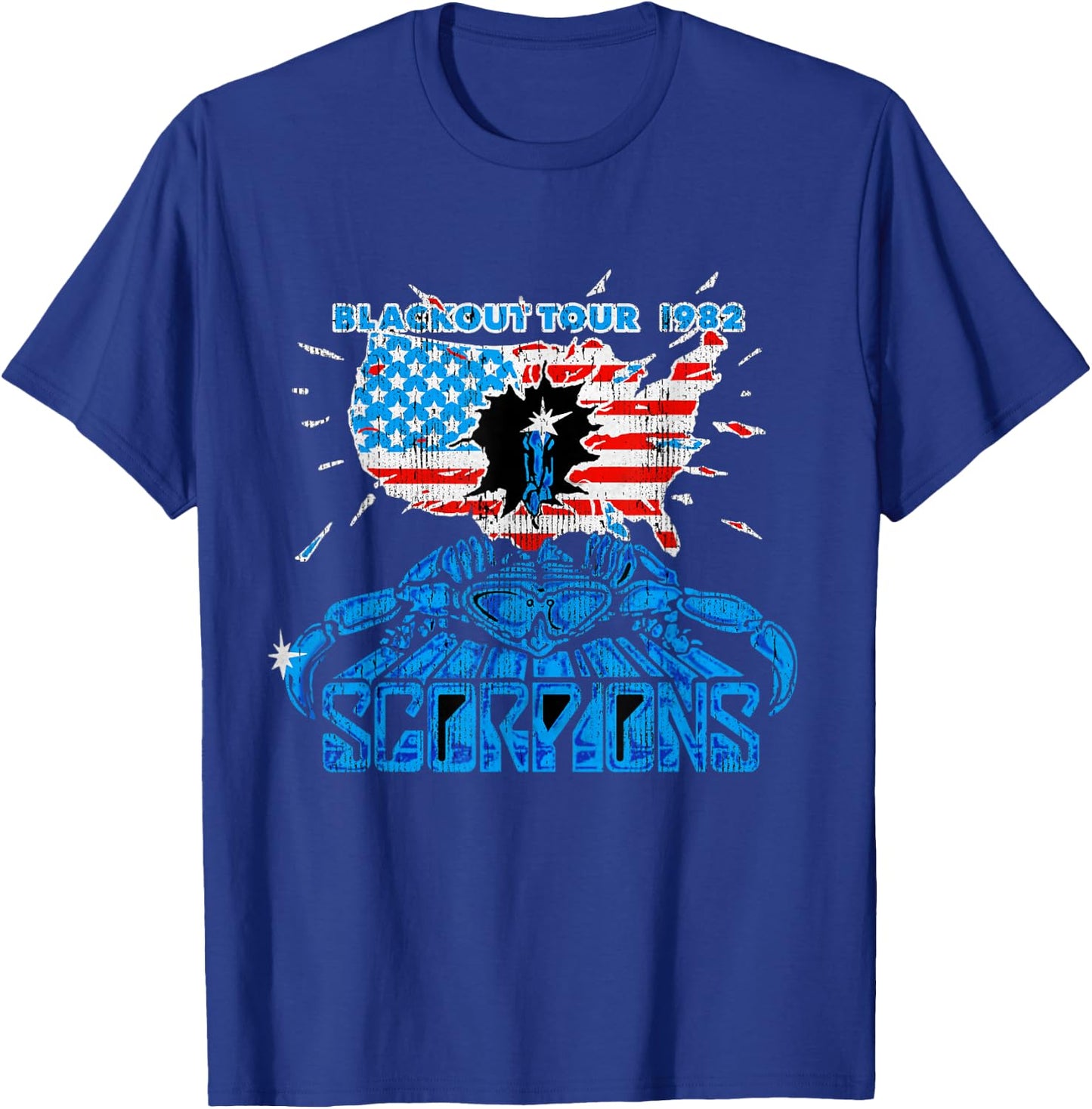 Official Scorpions Blackout USA Tour 1982 Small T-Shirt - T-Shirt | Royal