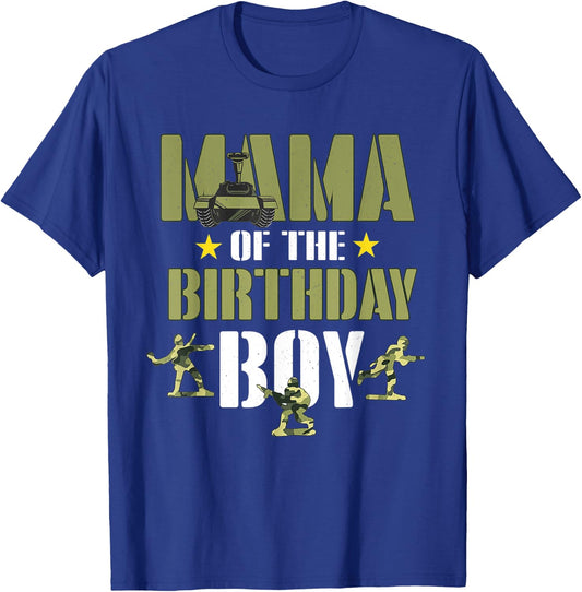 Mama of The Birthday Boy Shirt Army Camouflage Mommy Mom 1st T-Shirt - T-Shirt | Royal