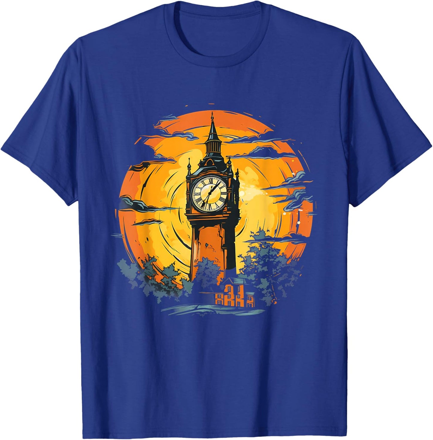 Retro Style Great Clock Tower T-Shirt - T-Shirt | Royal