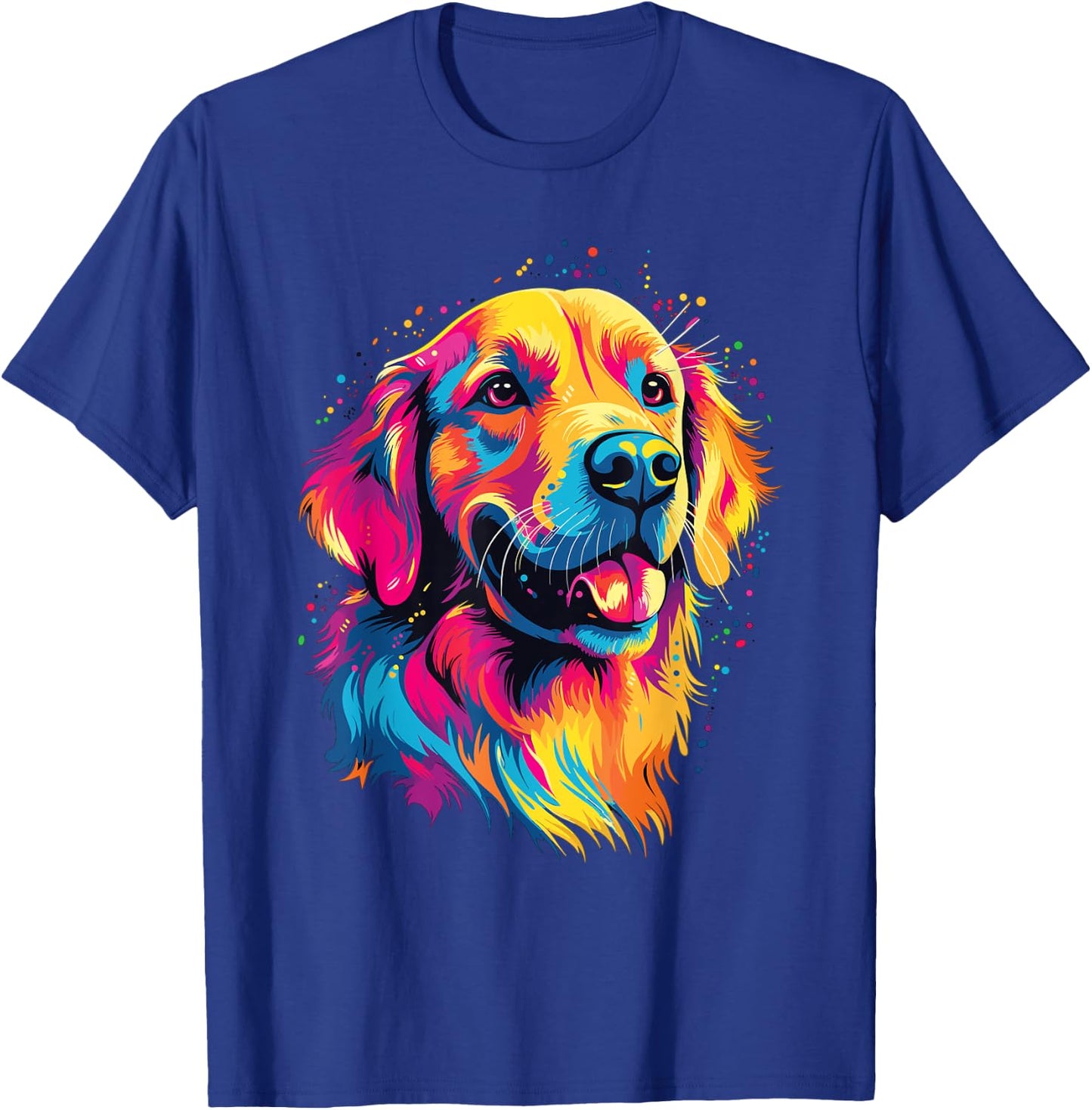 Watercolor Colorful Golden Retriever Dog Women Kids T-Shirt - T-Shirt | Royal