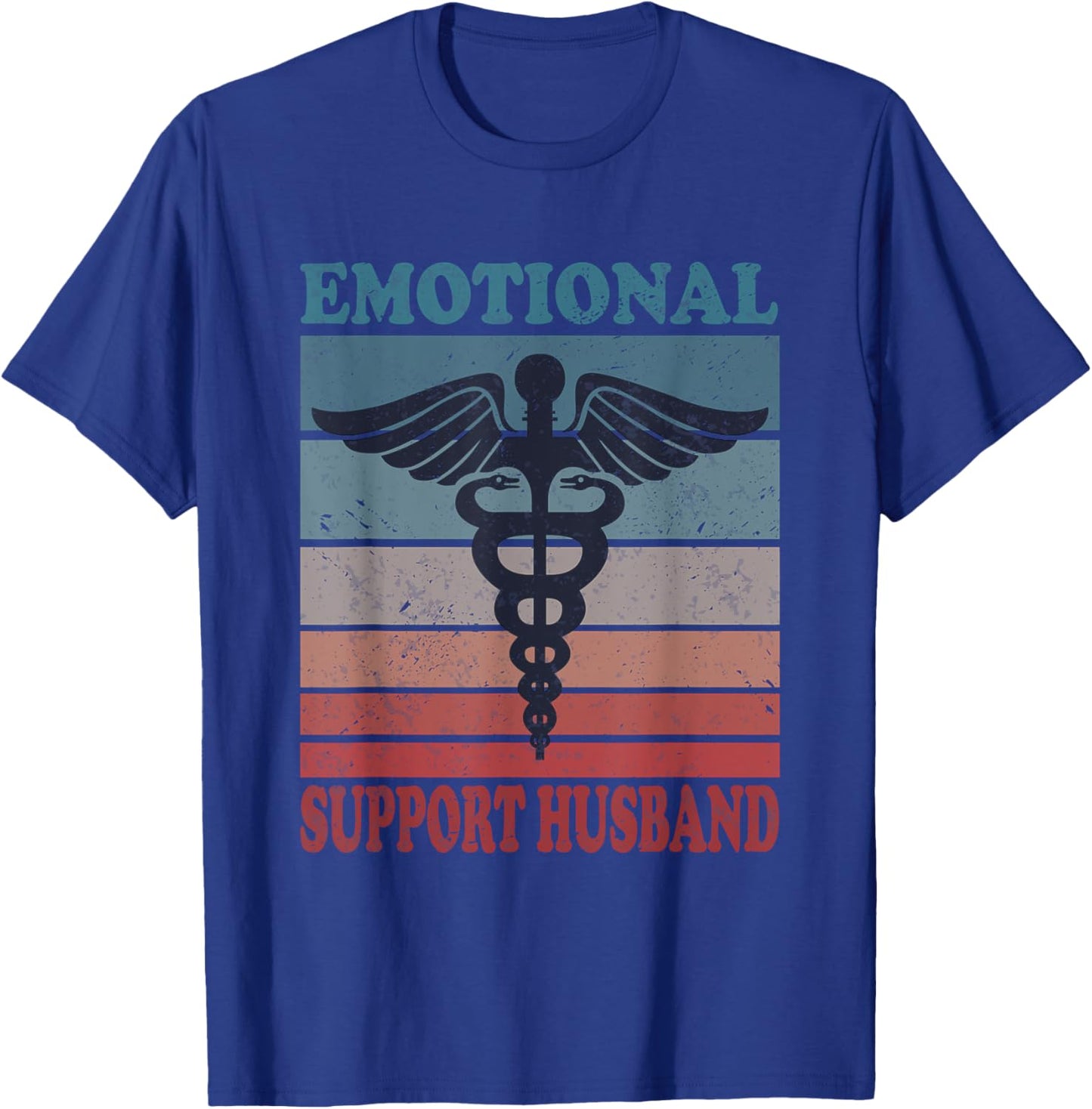 Vintage Emotional Support Husband Caring Husband T-Shirt - T-Shirt | Royal