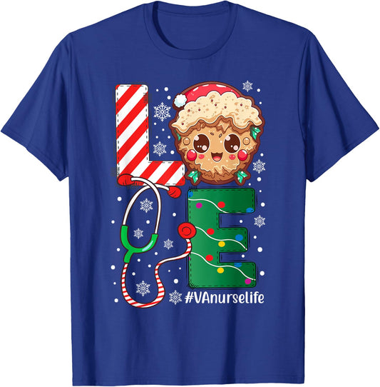 VA Nurse Nursing Christmas cookie Love Nurse Life T-Shirt - T-Shirt | Royal