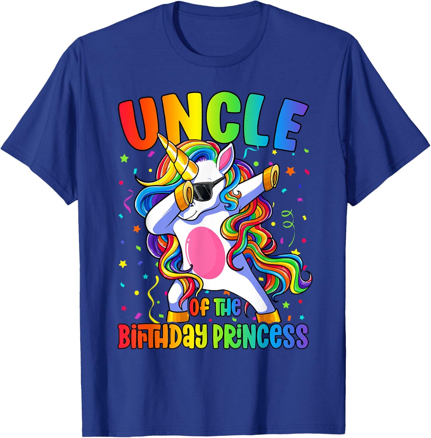 Uncle of the Birthday Princess Girl Dabbing Unicorn T-Shirt - T-Shirt | Royal