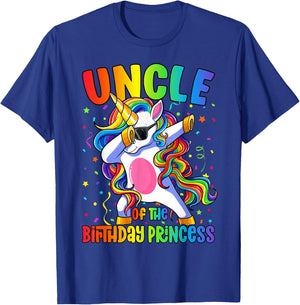 Uncle of the Birthday Princess Girl Dabbing Unicorn T-Shirt - T-Shirt | Royal