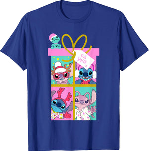 Disney Lilo & Stitch Christmas Angel & Stitch Gift Santa T-Shirt - T-Shirt | Royal