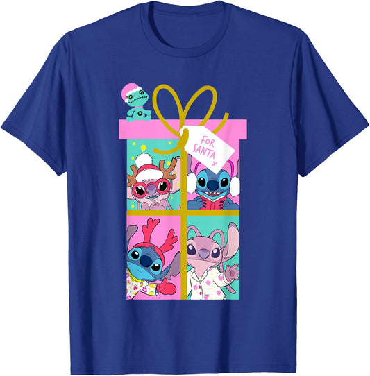 Disney Lilo & Stitch Christmas Angel & Stitch Gift Santa T-Shirt - T-Shirt | Royal