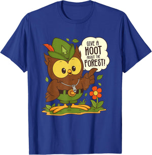 Woodsy Owl Give a Hoot About The Forest Arbor Day Earth Day T-Shirt - T-Shirt | Royal