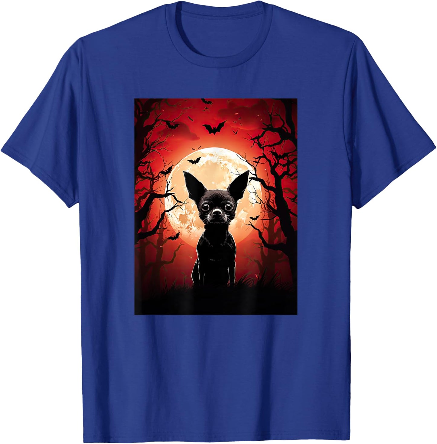 Evil Chihuahua Dog Moon Silhouette Halloween Cute Chihuahua Women T-Shirt - T-Shirt | Royal