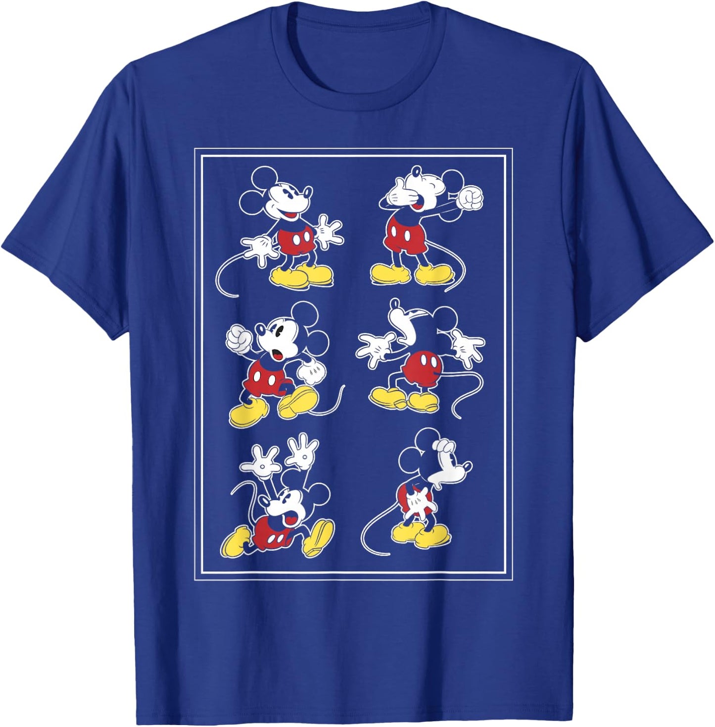 Disney Mickey Mouse Many Emotions Border T-Shirt - T-Shirt | Royal