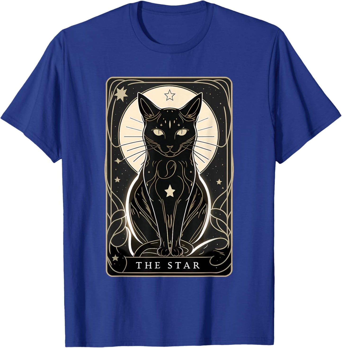 Star Cat Tarot Card Graphic for Tarot Cat Lovers T-Shirt - T-Shirt | Royal