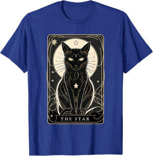 Star Cat Tarot Card Graphic for Tarot Cat Lovers T-Shirt - T-Shirt | Royal