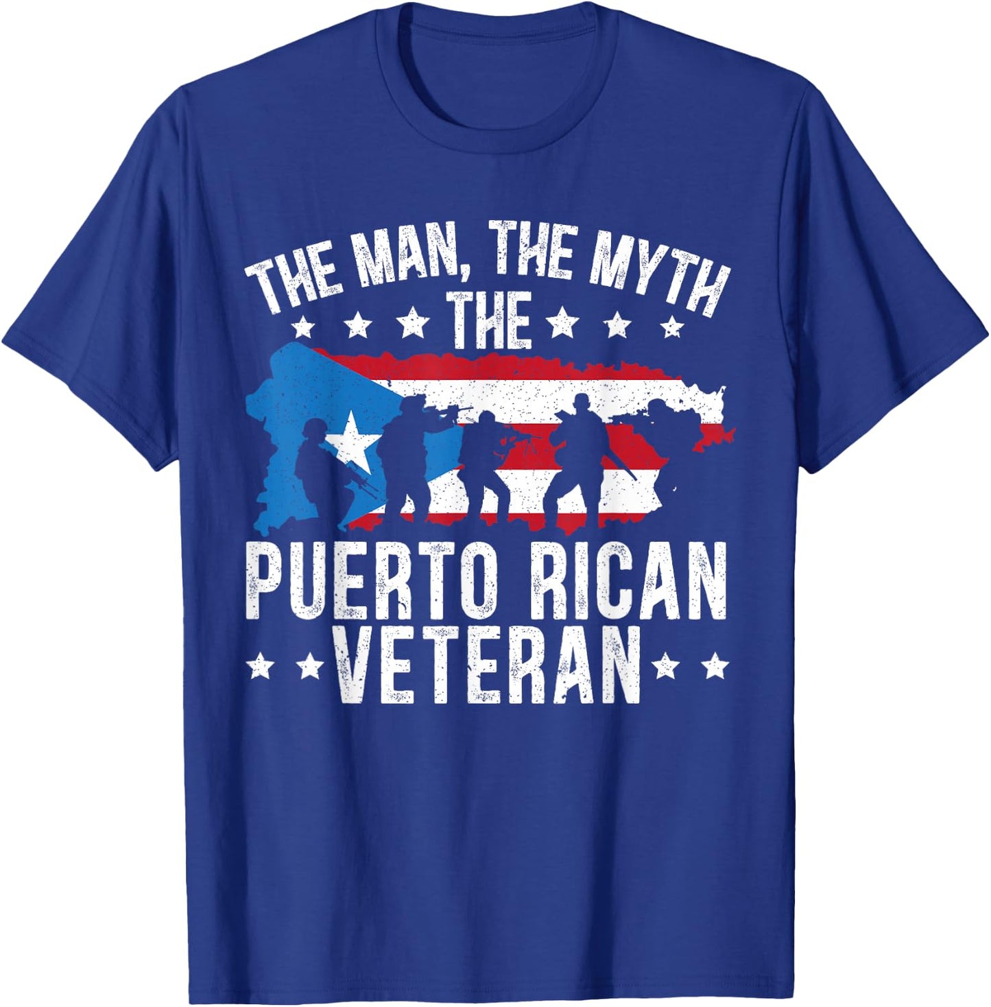 The Man The Myth The Puerto Rican Veteran Military Army T-Shirt - T-Shirt | Royal