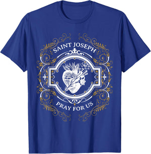 St Joseph Consecration Most Chaste Heart Catholic Saint T-Shirt - T-Shirt | Royal