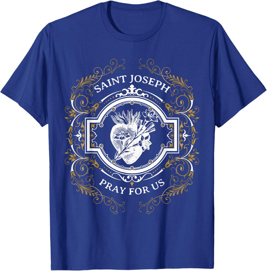 St Joseph Consecration Most Chaste Heart Catholic Saint T-Shirt - T-Shirt | Royal