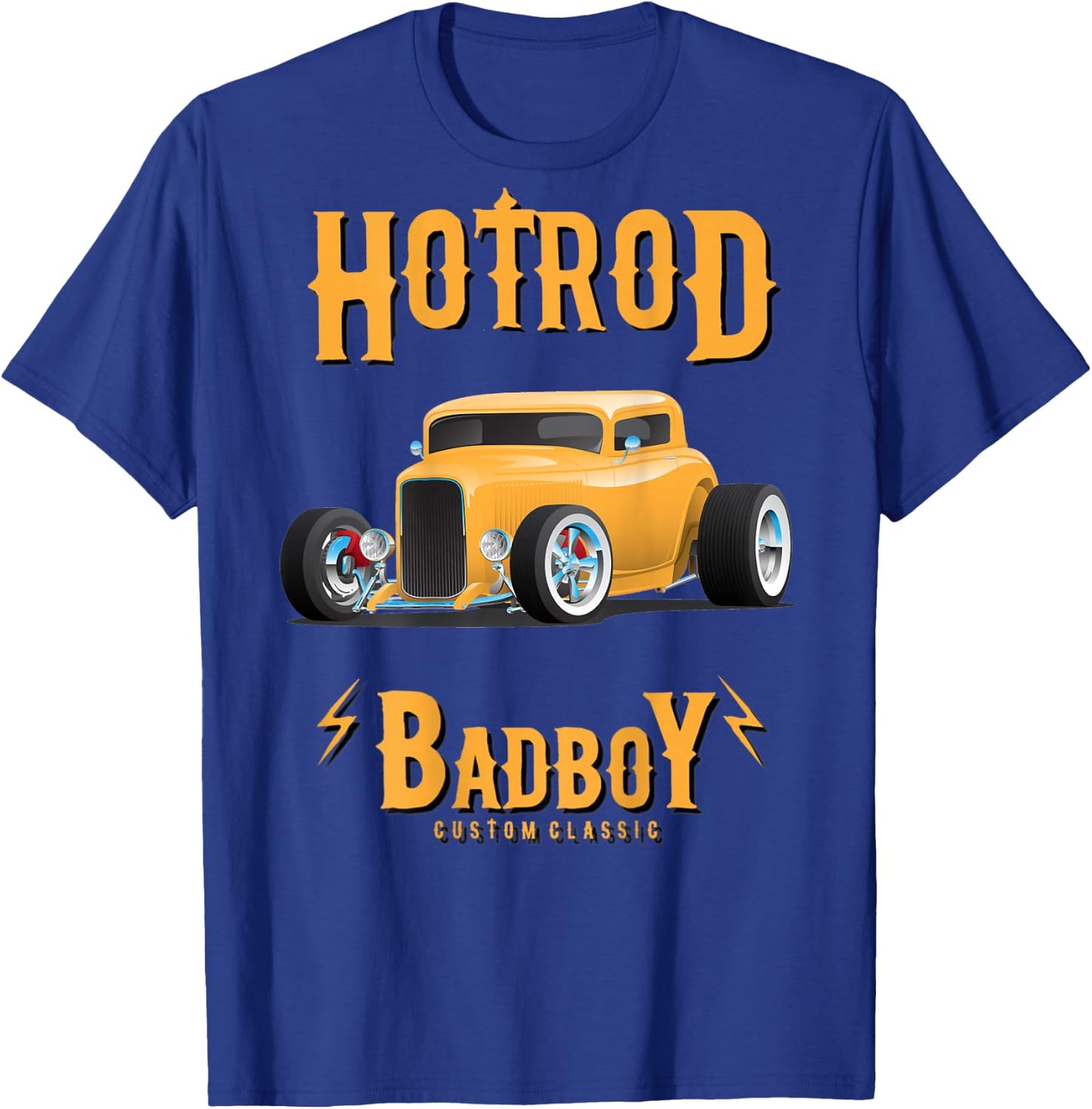 Muscle Car Mayhem Classic HotRod Mechanic (on back) T-Shirt - T-Shirt | Royal