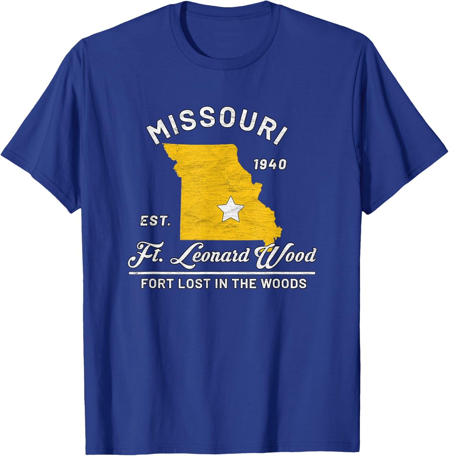 Fort Leonard Wood Missouri Mo Vintage Fort Lost in the Woods T-Shirt - T-Shirt | Royal