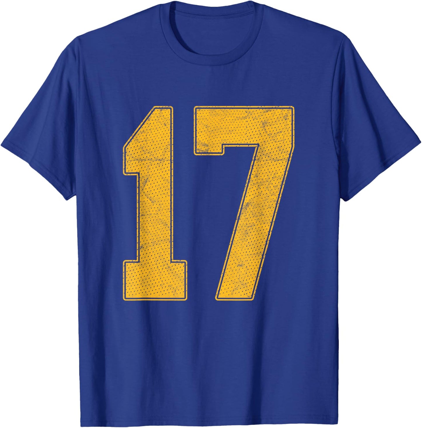 Number 17 Numbered Uniform Sports Team Jersey 17th Birthday T-Shirt - T-Shirt | Royal