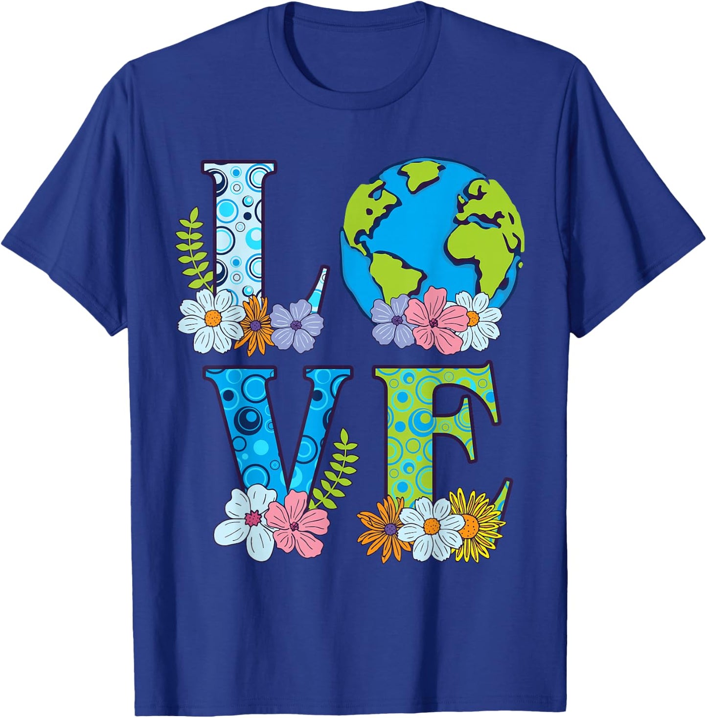 Happy Earth Day Birthday Save Nature Love Girl Environment T-Shirt - T-Shirt | Royal