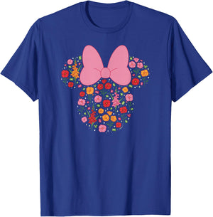 Disney Minnie Mouse August Birth Month Birthstone & Flowers T-Shirt - T-Shirt | Royal