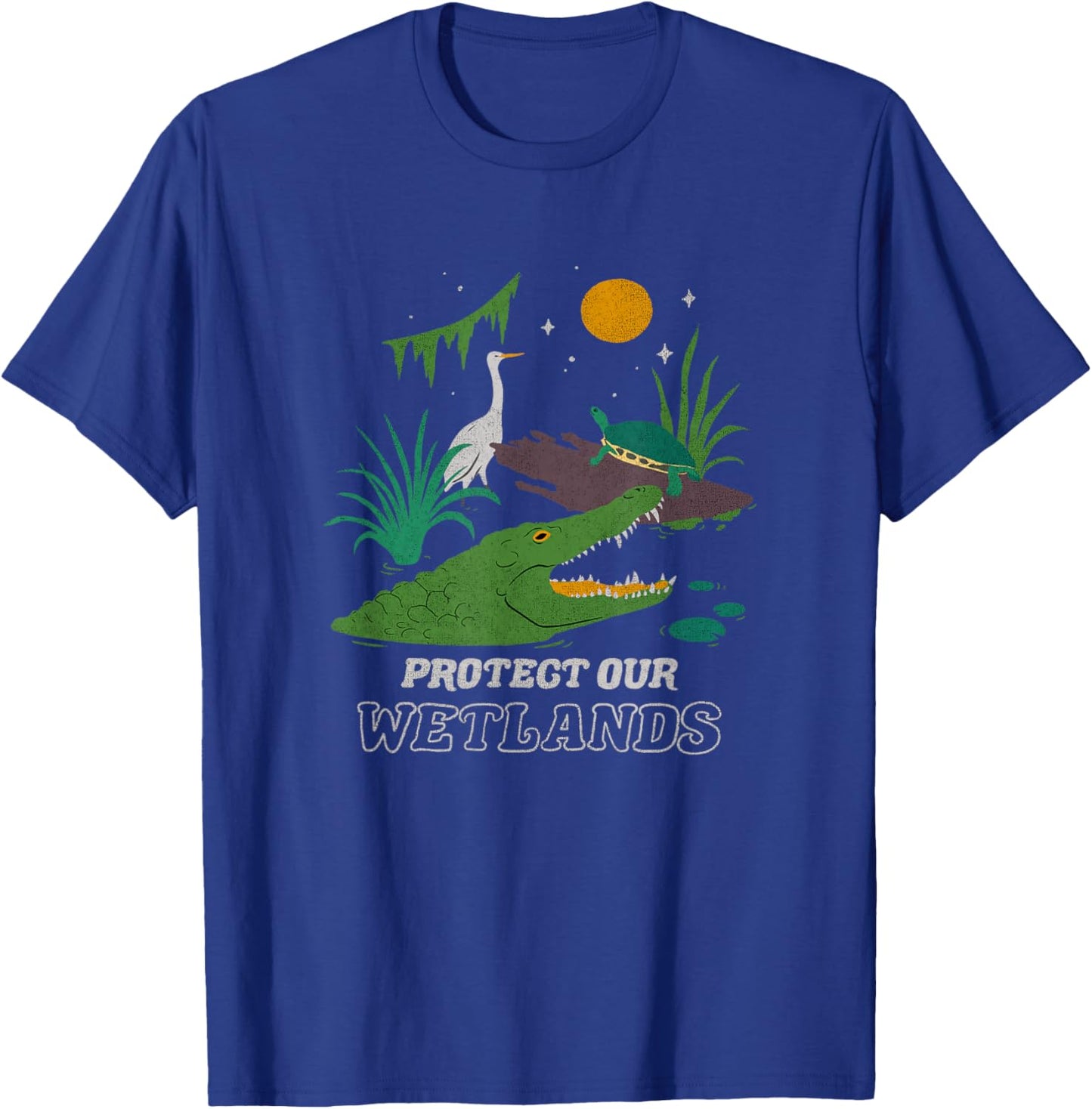 Trendy Outdoors Wildlife Protect Our Wetlands T-Shirt - T-Shirt | Royal