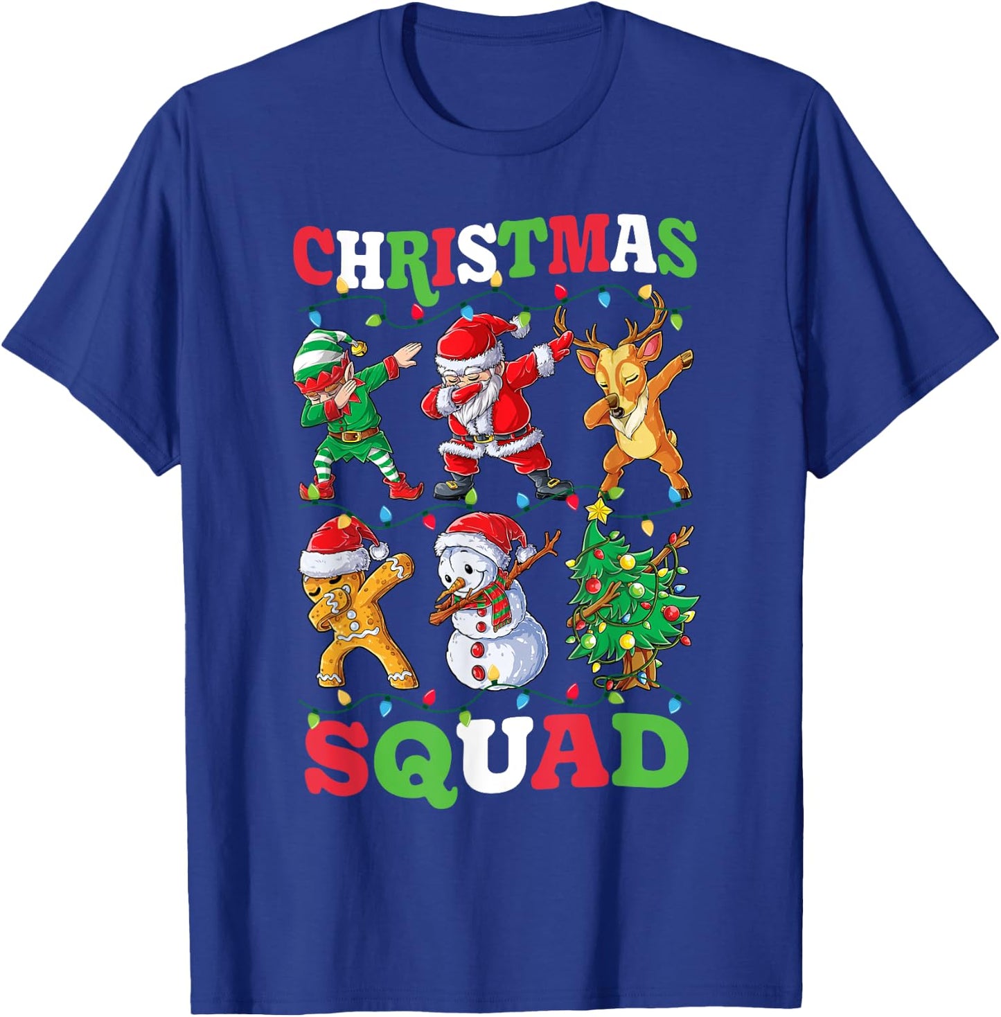 Christmas Squad Santa Dabbing Elf Family Matching Pajamas T-Shirt - T-Shirt | Royal