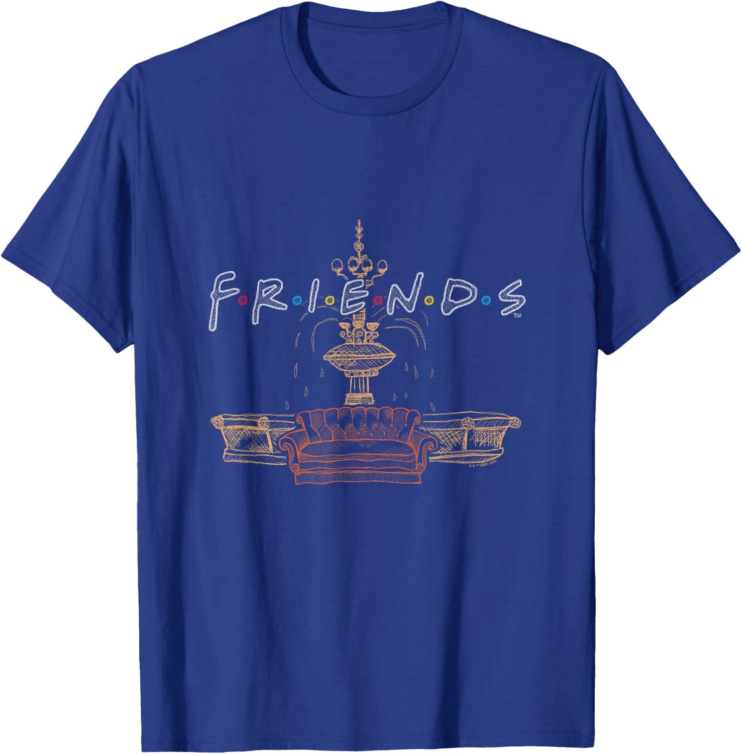 Friends - Friends Couch Fountain Set T-Shirt - T-Shirt | Royal