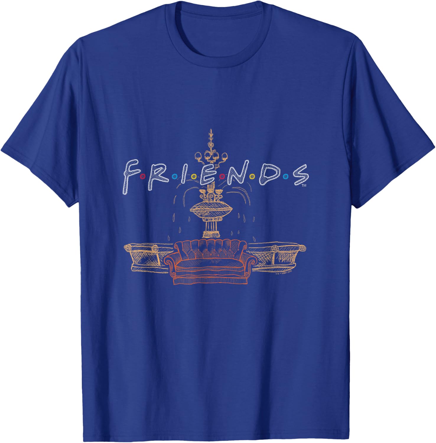 Friends - Friends Couch Fountain Set T-Shirt - T-Shirt | Royal