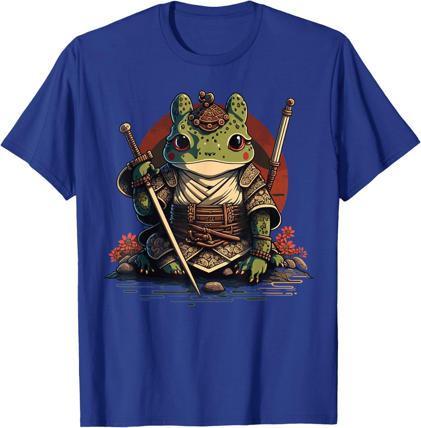Samurai Frog Warrior Japanese Ninja Frog Kawaii T-Shirt - T-Shirt | Royal