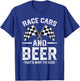 Distressed Race Cars Beer That's Why I'm Here Checkered Flag T-Shirt - T-Shirt | Royal