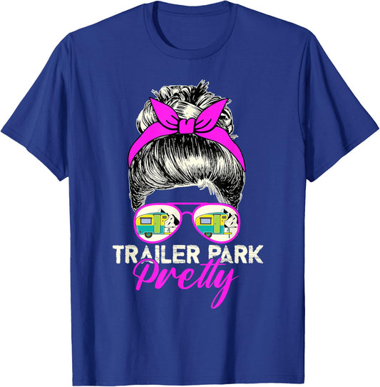 Trailer Park Pretty - Cute Funny Camper Girl Style T-Shirt - T-Shirt | Royal