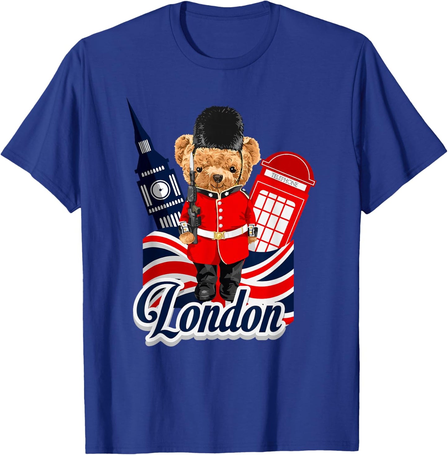London Teddy Bear Queen Guard Illustration Graphic Anime T-Shirt - T-Shirt | Royal
