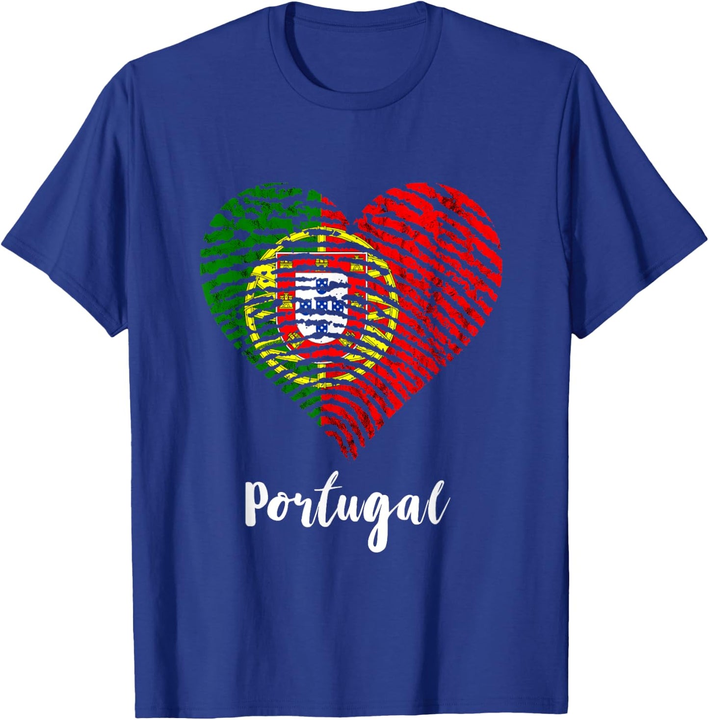 Portugal Flag Heart Thumbmark Portuguese Pride Portugal T-Shirt - T-Shirt | Royal