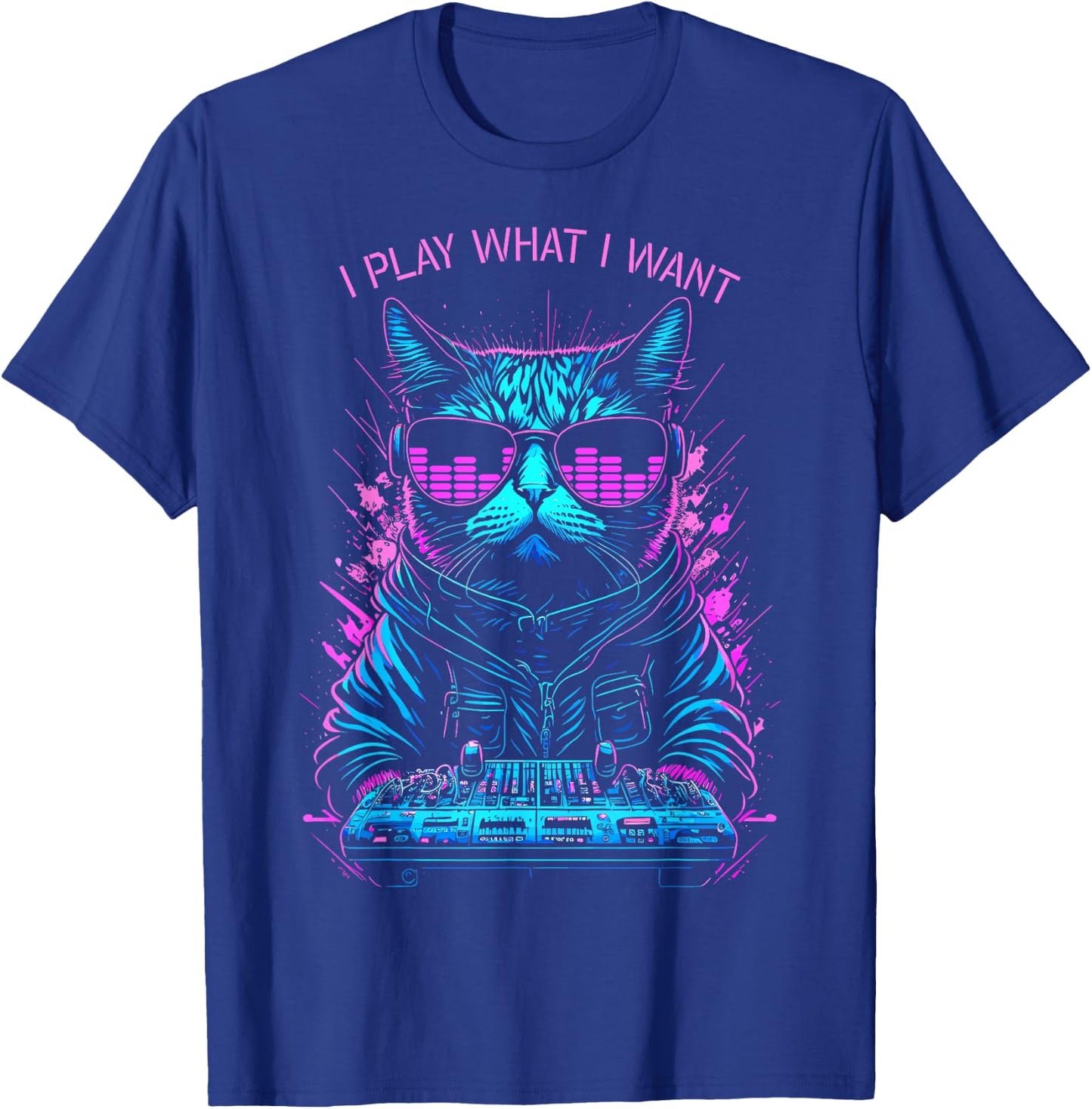 House Cat DJ I Play What I Want Rave EDM Music Equalizer Women T-Shirt - T-Shirt | Royal