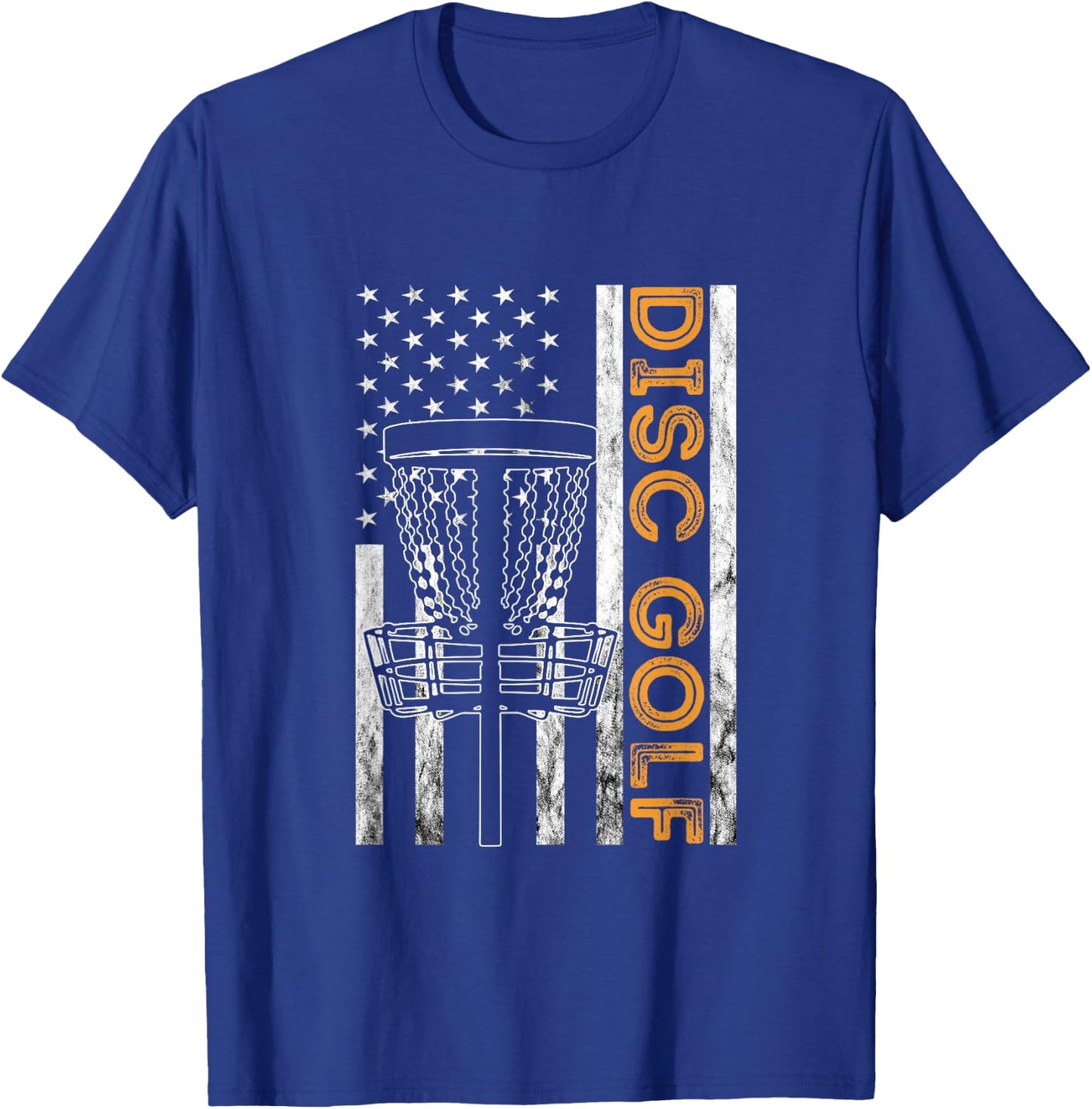 Disc Golf USA Flag America Frisbee Golf Disc Golf Player Kids Men T-Shirt - T-Shirt | Royal