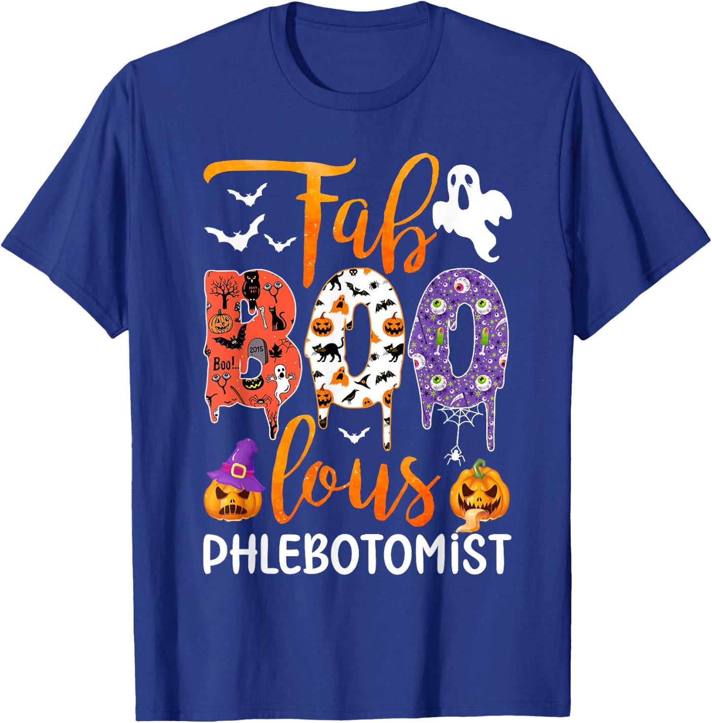 Fab Boo Lous Phlebotomist Boo Ghost Halloween Phlebotomist T-Shirt - T-Shirt | Royal