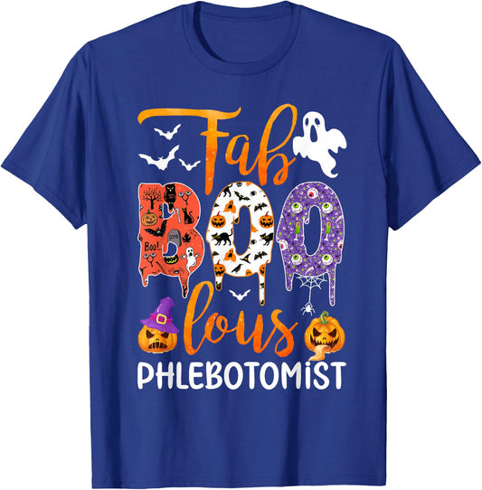 Fab Boo Lous Phlebotomist Boo Ghost Halloween Phlebotomist T-Shirt - T-Shirt | Royal