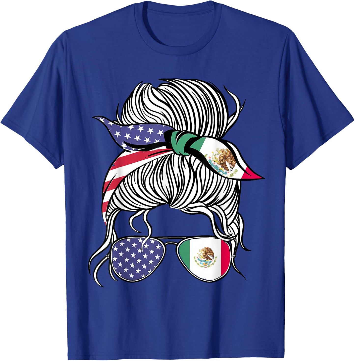 Mexican American Patriot Grown Proud Women Girl Flag Small T-Shirt - T-Shirt | Royal