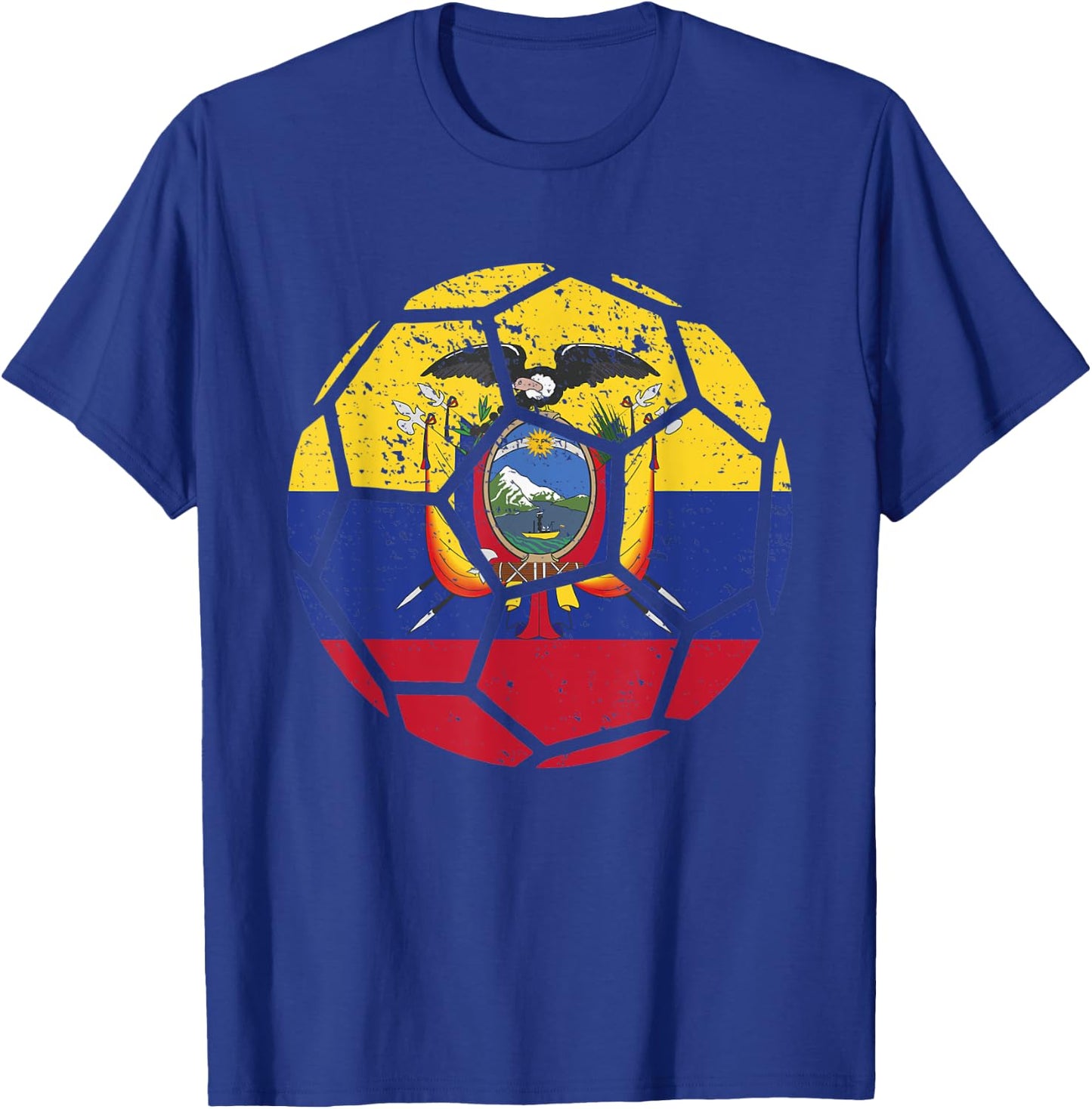 Ecuador Fans Ecuador Flag World Soccer Jersey Football T-Shirt - T-Shirt | Royal